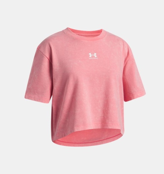 Pembe Kız Çocuk UA Rival Wash Kısa Kollu T-Shirt
