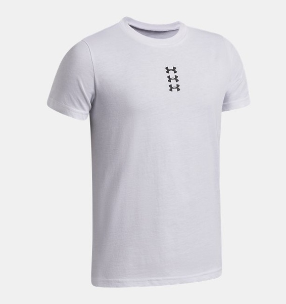 Beyaz Çocuk UA Hoops Triple Logo Kısa Kollu T-Shirt