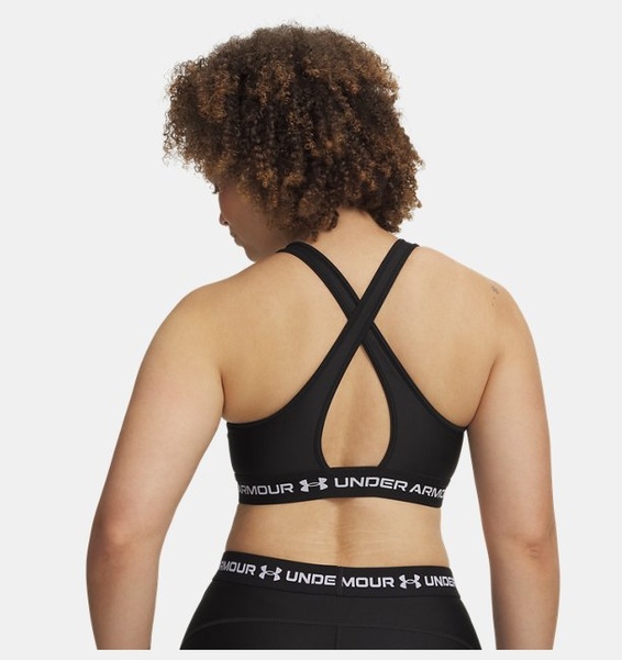 Siyah Kadın UA Crossback Mid Spor Sütyeni