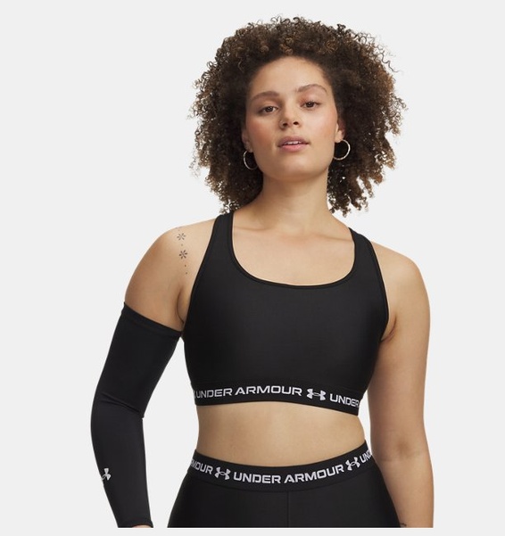 Siyah Kadın UA Crossback Mid Spor Sütyeni