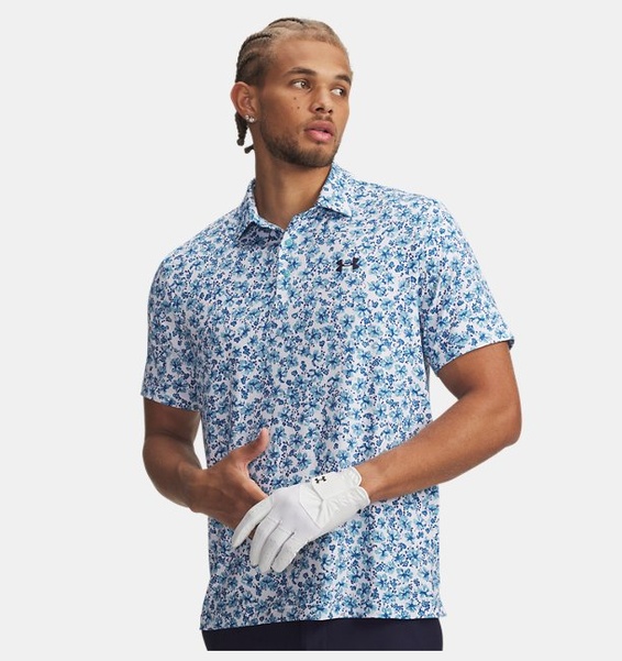 Beyaz Erkek UA Playoff 3.0 Basklı Polo T-shirt