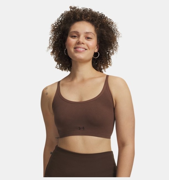 Kahverengi Kadın UA Seamless Cotton Low Spor Sütyeni