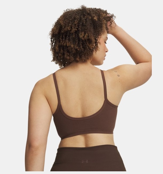 Kahverengi Kadın UA Seamless Cotton Low Spor Sütyeni