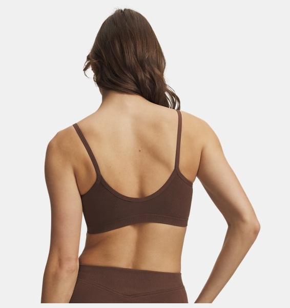 Kahverengi Kadın UA Seamless Cotton Low Spor Sütyeni