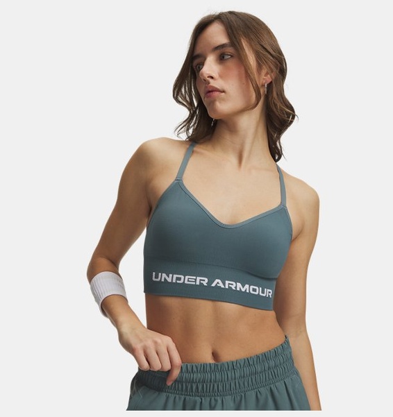 Mavi Kadın UA Vanish Dikişsiz Low Spor Sütyeni