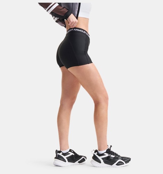 Siyah Kadın UA Heatgear Kısa Tayt