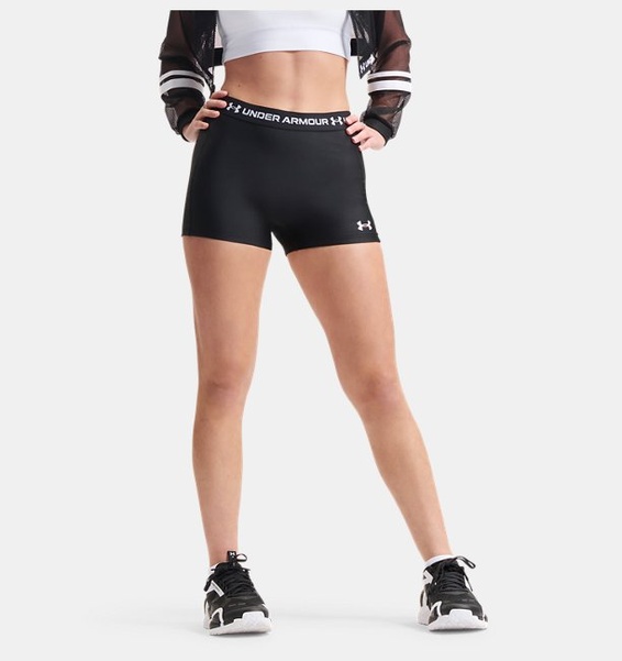 Siyah Kadın UA Heatgear Kısa Tayt