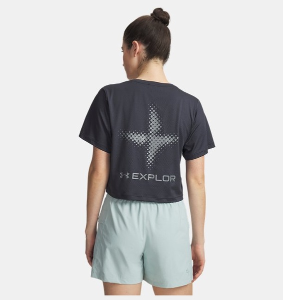 Antrasit Kadın UA Explor Trail Run Graphic T-Shirt