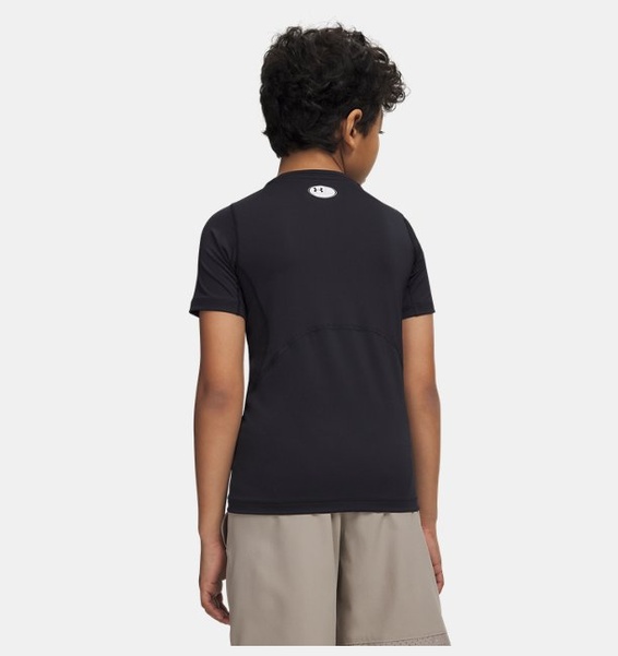 Siyah Erkek Çocuk HeatGear® Armour Kısa Kollu T-shirt