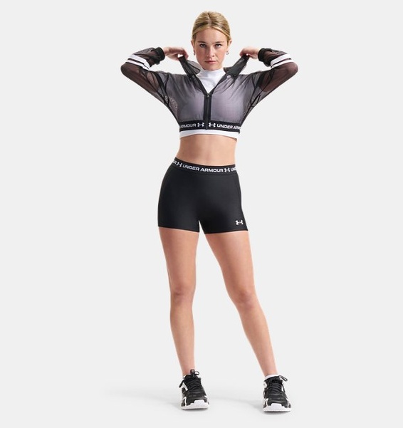 Siyah Kadın UA Heatgear Mesh Fermuarlı Ceket