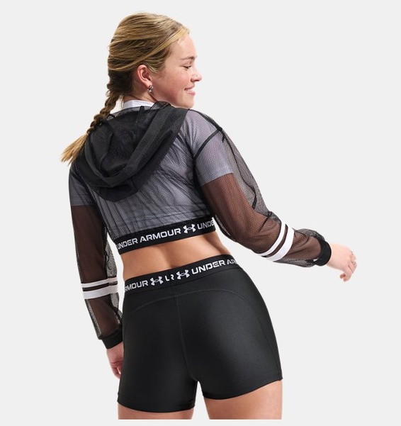 Siyah Kadın UA Heatgear Mesh Fermuarlı Ceket