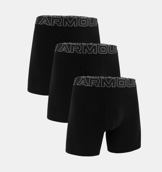 Siyah Erkek UA Performance Cotton 6" Boxerjock - 3'lü Paket