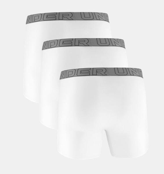 Beyaz Erkek UA Performance Cotton 6" Boxerjock - 3'lü Paket