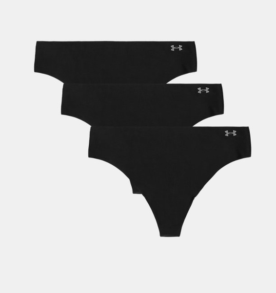 Siyah Kadın UA Pure Stretch İz Yapmayan Tanga 3’lü Paket