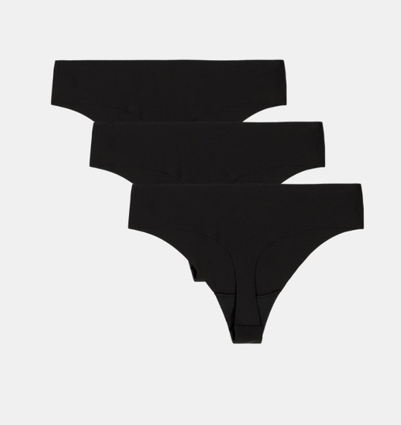 Siyah Kadın UA Pure Stretch İz Yapmayan Tanga 3’lü Paket