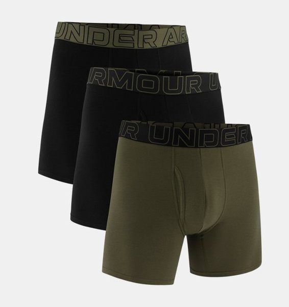 Siyah Erkek UA Performance Cotton 6" Boxerjock - 3'lü Paket
