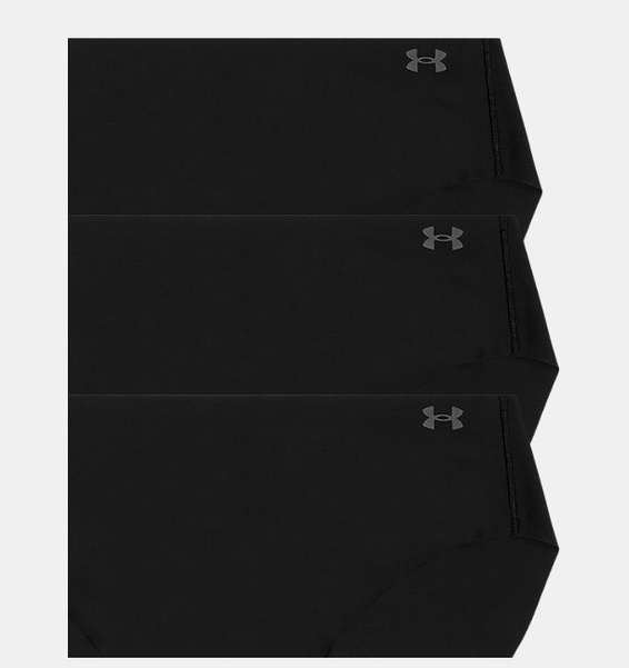 Siyah Kadın UA Pure Stretch No Show Bikini-Solid 3'lü Paket İç Giyim