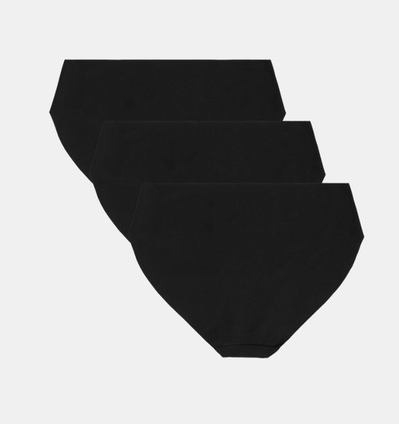 Siyah Kadın UA Pure Stretch No Show Bikini-Solid 3'lü Paket İç Giyim