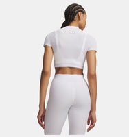 Kadın UA HeatGear Elite Crop Mock Kısa Kollu T-Shirt