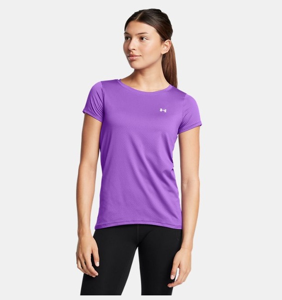 Lila Kadın UA Tech Mesh Kısa Kollu T-shirt