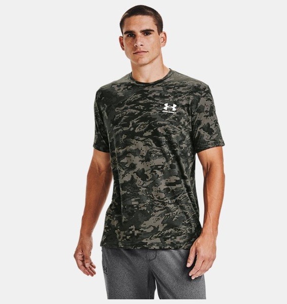 Yeşil Erkek UA ABC Camo Kısa Kollu T-shirt
