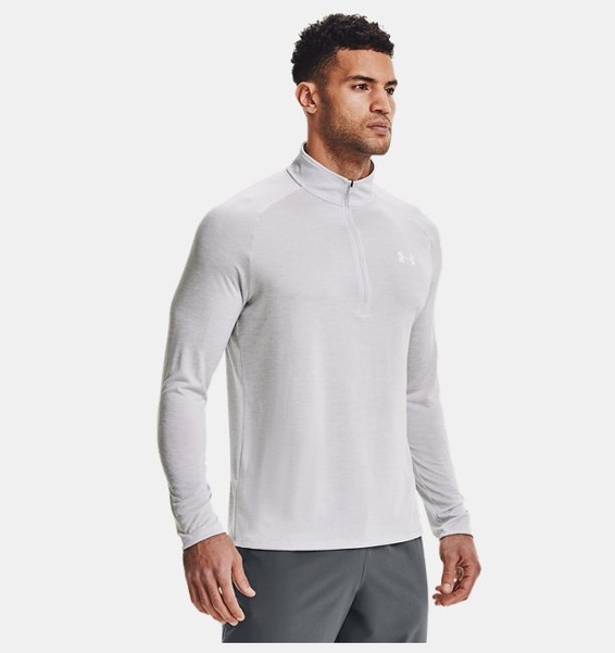 Gri Erkek UA Tech 2.0 1/2 Fermuarlı Uzun Kollu T-shirt