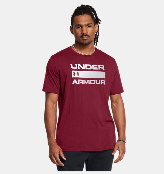 Bordo Erkek UA Team Issue Wordmark Kısa Kollu T-shirt