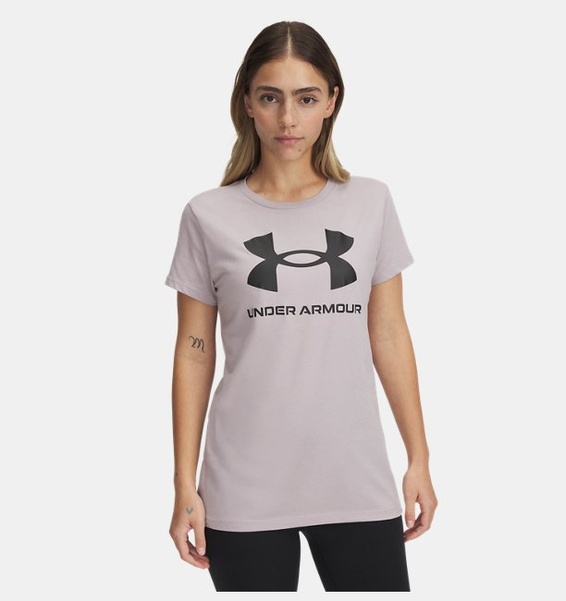 Gri Kadın UA Sportstyle Graphic Kısa Kollu T-shirt