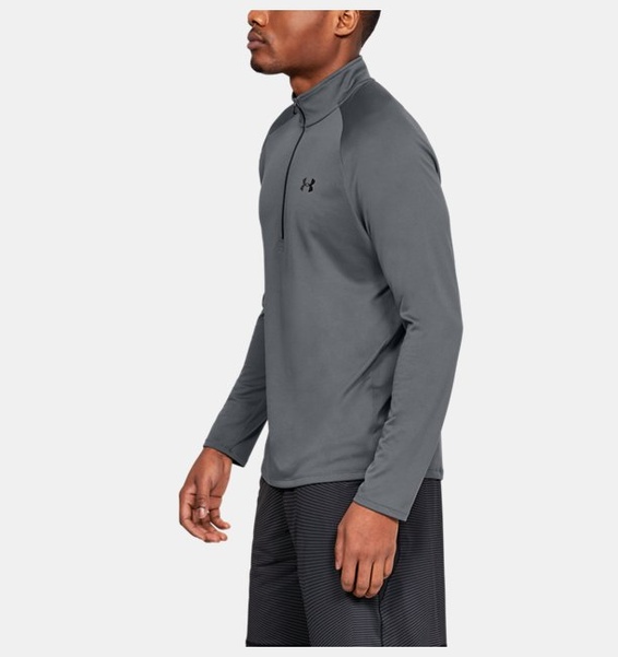 Gri Erkek UA Tech 2.0 1/2 Fermuarlı Uzun Kollu T-shirt