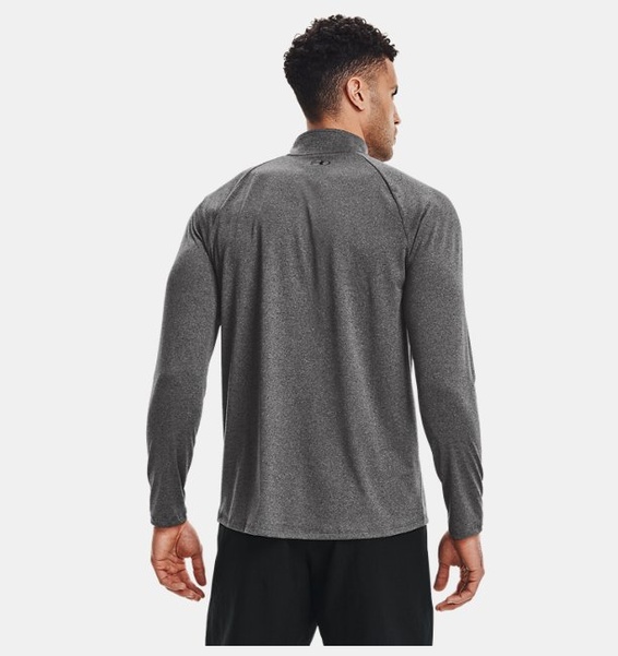 Gri Erkek UA Tech 2.0 1/2 Fermuarlı Uzun Kollu T-shirt