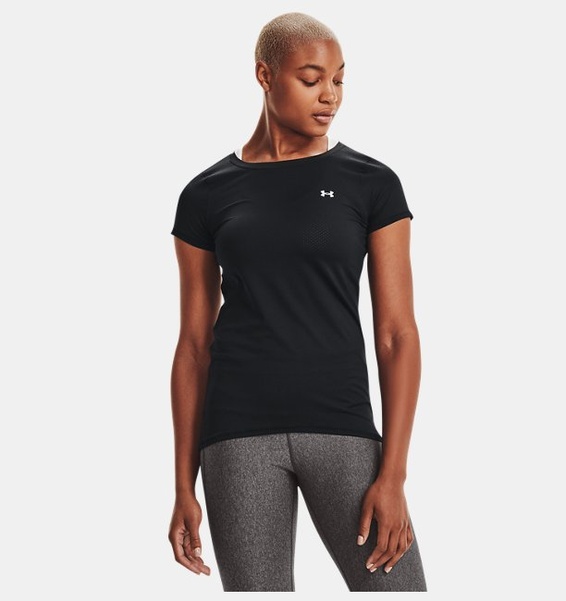Siyah Kadın UA Tech Mesh Kısa Kollu T-shirt