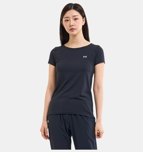 Siyah Kadın UA Tech Mesh Kısa Kollu T-shirt