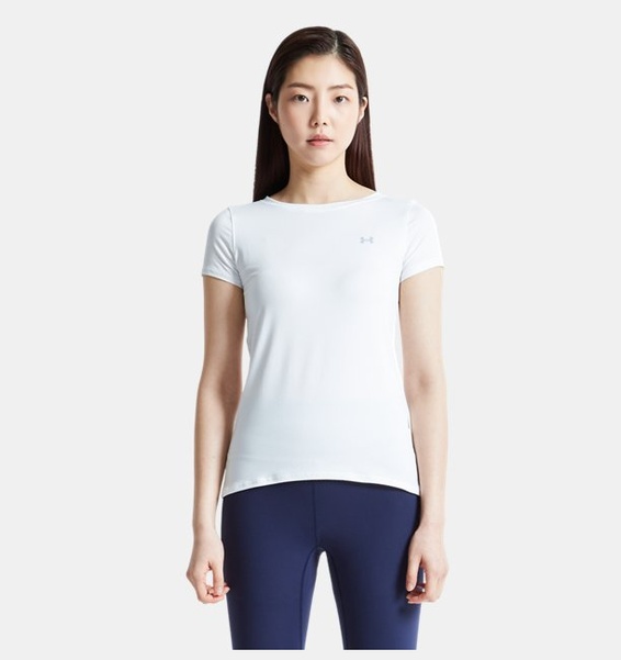 Beyaz Kadın UA Tech Mesh Kısa Kollu T-shirt