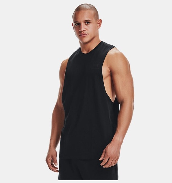 Siyah Erkek UA Left Chest Cut Off Atlet