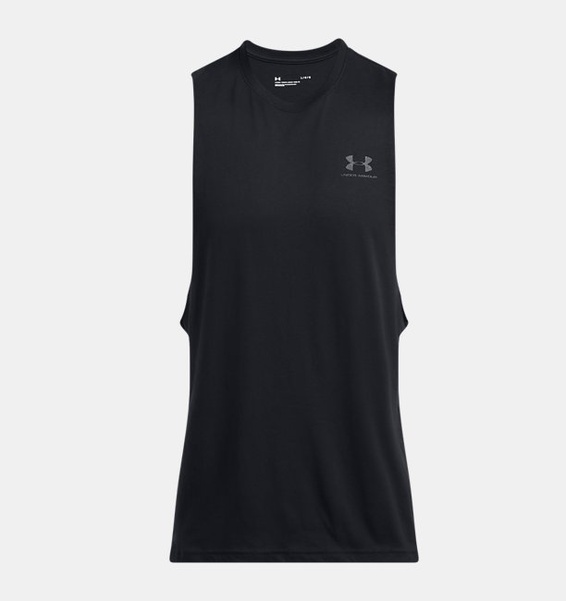 Siyah Erkek UA Left Chest Cut Off Atlet