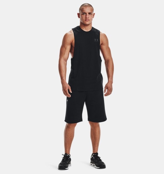 Siyah Erkek UA Left Chest Cut Off Atlet