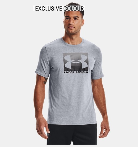 Gri Erkek UA Boxed Sportstyle Kısa Kollu T-shirt
