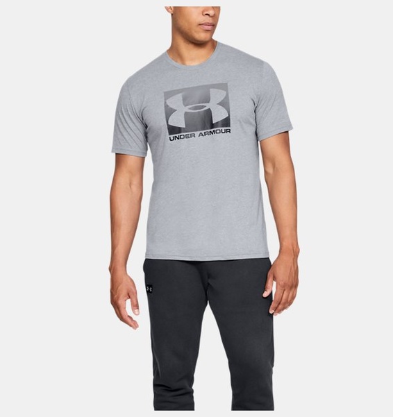Gri Erkek UA Boxed Sportstyle Kısa Kollu T-shirt
