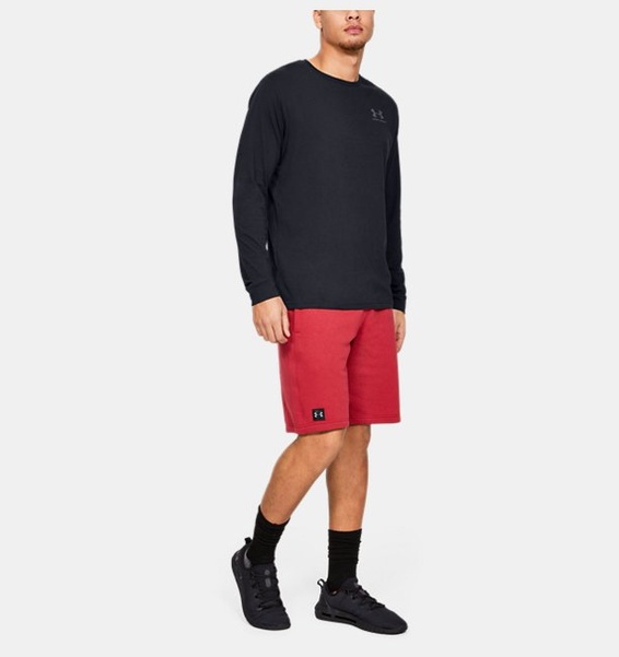 Siyah Erkek UA Sportstyle Left Chest Uzun Kollu T-shirt