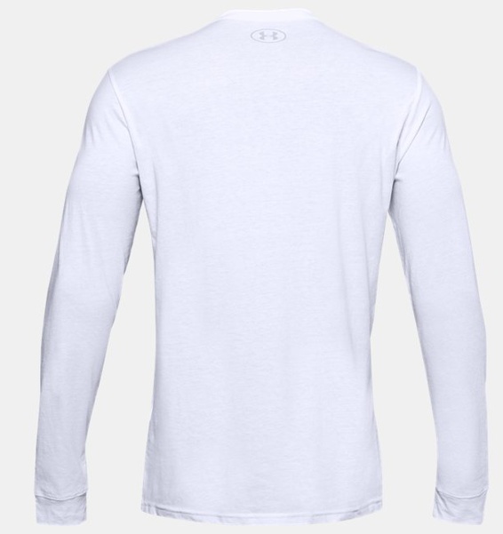 Beyaz Erkek UA Sportstyle Left Chest Uzun Kollu T-shirt