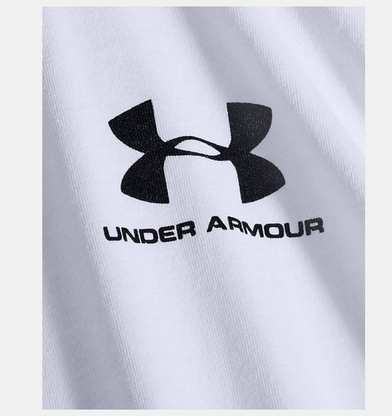 Beyaz Erkek UA Sportstyle Left Chest Uzun Kollu T-shirt