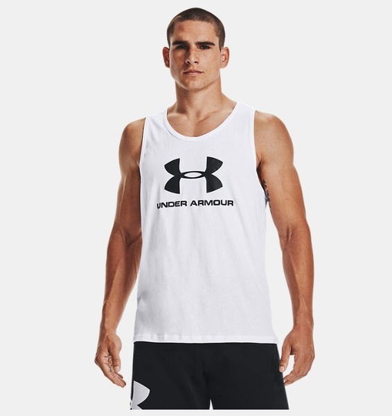 Beyaz Erkek UA Sportstyle Logo Atlet