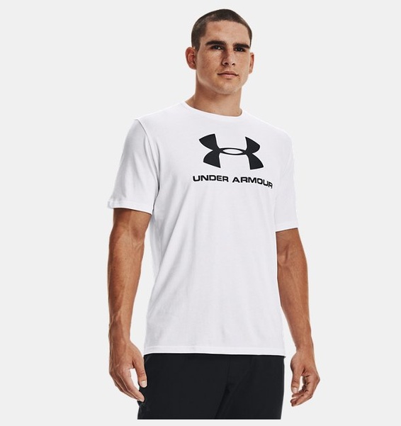 Beyaz Erkek UA Sportstyle Logo Kısa Kollu T-shirt