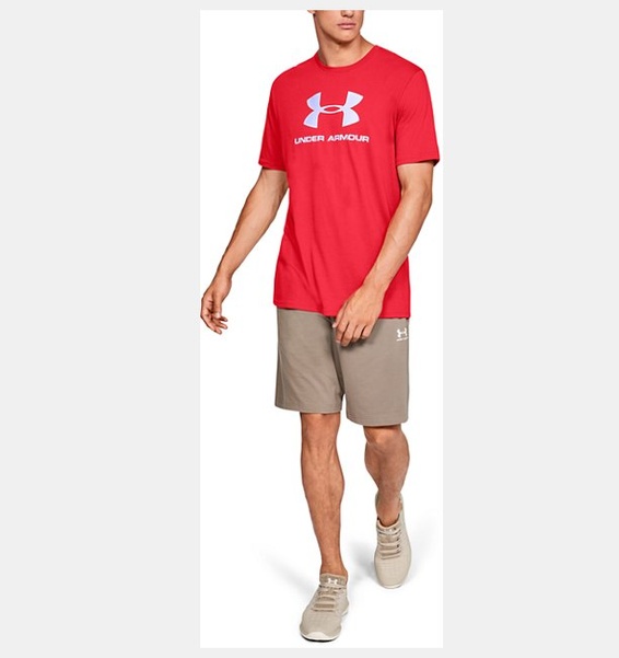 Kırmızı Erkek UA Sportstyle Logo Kısa Kollu T-shirt