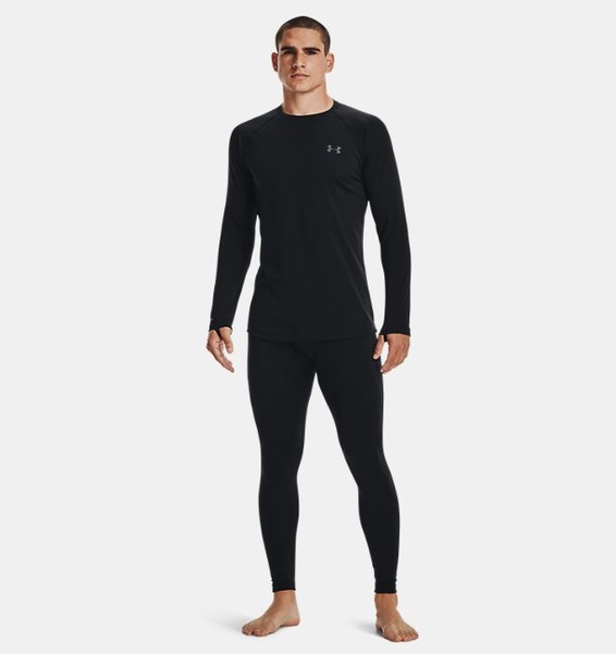 Siyah Erkek ColdGear® Base 3.0 Bisiklet Yaka