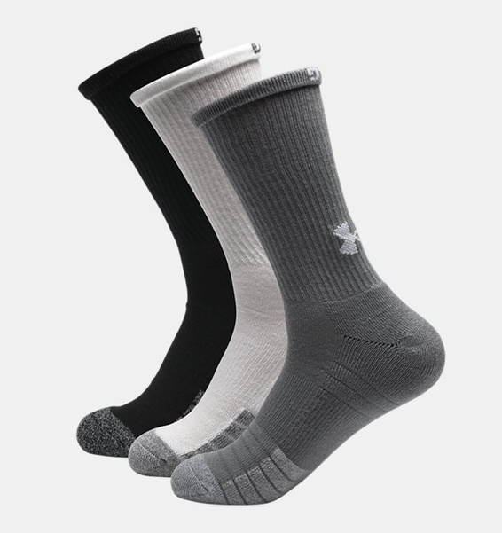 Gri Yetişkin HeatGear® Crew Çorap 3'lü Paket