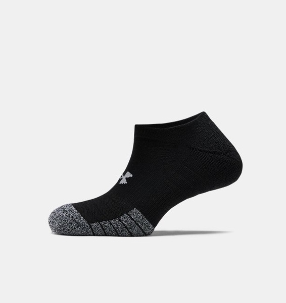 Siyah Unisex UA HeatGear® No Show Çorap 3'lü Paket