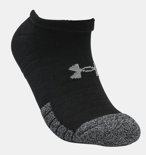 Siyah Unisex UA HeatGear® No Show Çorap 3'lü Paket