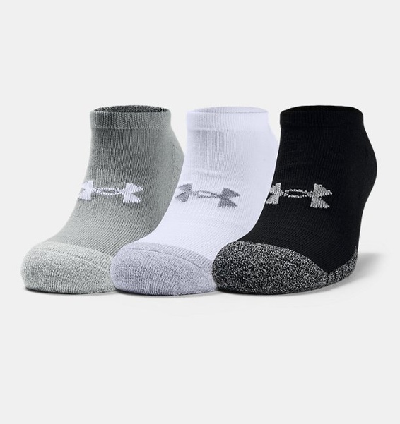 Gri Unisex UA HeatGear® No Show Çorap 3'lü Paket