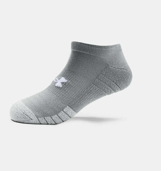 Gri Unisex UA HeatGear® No Show Çorap 3'lü Paket
